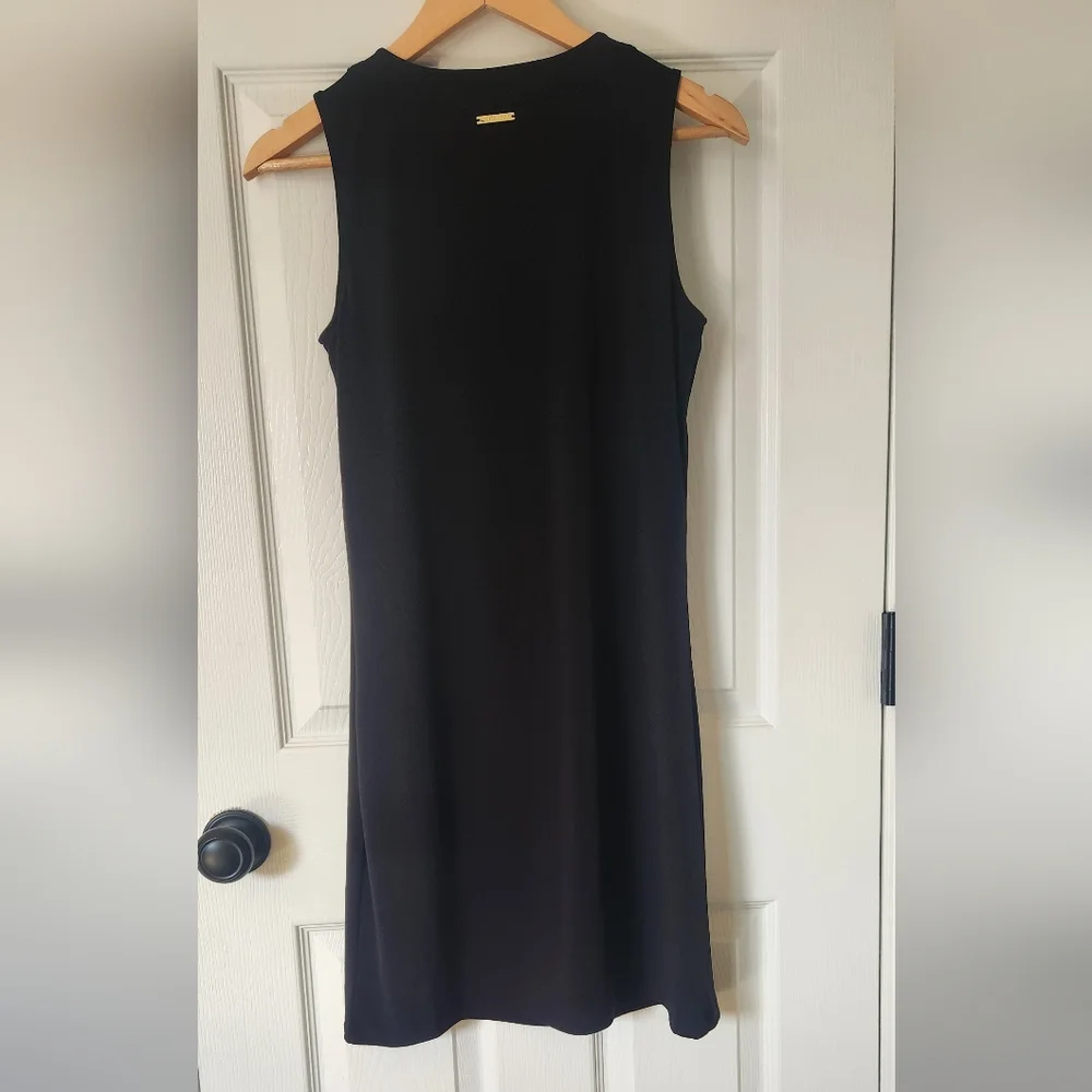 Michael Kors Sleeveless Dress BLACK GOLD LACE UP SZ XS - Picture 4 of 4
